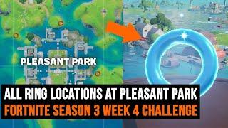 Fortnite Rings at Pleasant Park - ALL locations - Season 3 Week 4 challenge guide