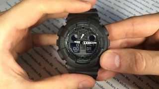 Полная настройка часов Casio G-Shock GA-100-1A1ER все функции - видео  Watch-Forum.RU