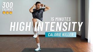 15 MIN FULL BODY CARDIO HIIT - No Equipment No Repeat Calorie Killer Workout