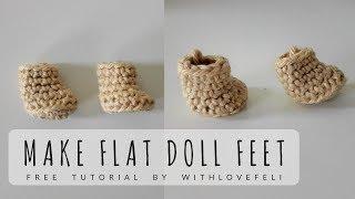 Make flat doll feet for standing amigurumi  amigurumi crochet tutorial