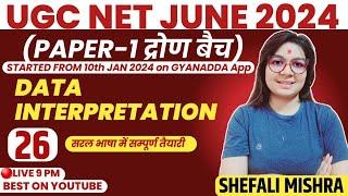 UGC NET June 2024 I Paper-1 Data Interpretation - Maths By Shefali Mishra I Class 26