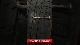 HUGE NAIL IN TIRE RNR fixes for FREE #flattire #flat #tires #tireservice