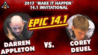 DARREN APPLETON vs COREY DEUEL - 2017 Make It Happen Straight Pool Invitational