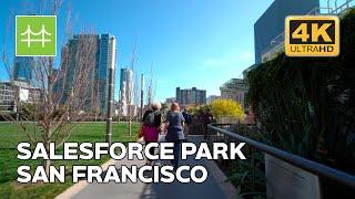 Walking tour of Salesforce Park in San Francisco California USA 2020 - Ambient Sounds 4K