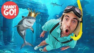 Sharks in the Water 2 Rise of the Shark King  Floor is Lava Game  Danny Go Songs for Kids