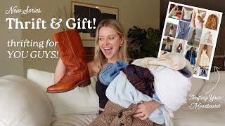 THRIFT + GIFT thrifting for my subscribers  eclectic coastal cowgirl moodboard & FRYE BOOTS