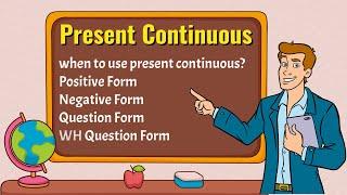English Grammar 3 - Present Continuous - positive Negative Question - with more than 100 examples