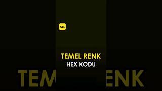 Temel Renklerin HEX Kodu