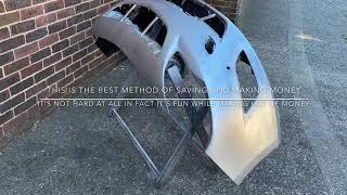 Spray painting car bumper DIY easy trick to save money