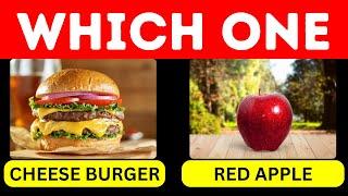  CHEESE BURGER OR RED APPLE WOULD YOU RATHER JUNK FOOD OR HEALTHY FOOD PERSONALITY FUN QUIZ