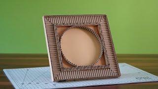 Make a beautiful photo frame using cardboard - easy DIY