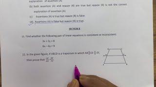 CBSE class 10 math sample paper 2024 full solution  Section A & B  Basic Math’s  Board Exam 2024