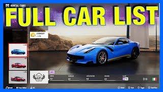 Forza Motorsport 7  FULL CAR LIST + DLC CARS + FORZA EDITION CARS