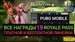 ВСЕ НАГРАДЫ 19 ROYALE PASS БЕСПЛАТНОЙ И ПЛАТНОЙ ЛИНЕЙКИ В PUBG MOBILE SEASON 19 1TO100 RP REWARDS