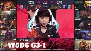 FPX vs TES - Game 1  Week 5 Day 6 LPL Spring 2021  FunPlus Phoenix vs Top Esports G1