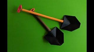 Лопата из бумаги оригами  Origami paper shovel DIY