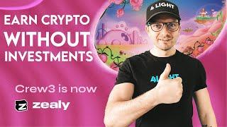 How to Earn CRYPTO Without Investments  Zealy Crew3 platform