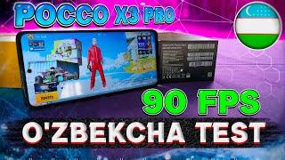 POCO X3 PRO TELEFONIDA 90 FPS TEST PUBG MOBILE  OZBEKCHA OBZOR 2022