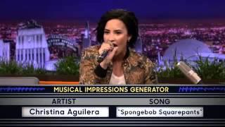 Demi Lovato singing Spongebob Squarepants with Christinas voice on Jimmy Fallon 2016