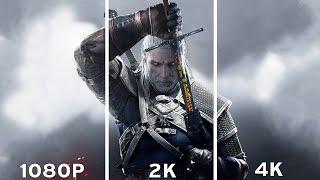 The Witcher 3 Wild Hunt - 1080p vs 2K vs 4K Graphics Comparison 4K