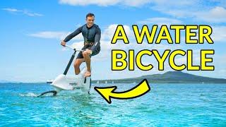 A hydrofoil bicycle for the water Manta5 Hydrofoiler XE-1