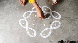 Beautiful Simple rangoli designeasy rangoli designs #indianrangoli️