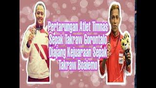 Pertarungan Atlet Timnas Sepak Takraw Ditarkam kejuaraan Klub Gorontalo Antara MZ Boalemo VS Laskar