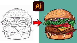 Adobe Illustrator Tutorial Create a Vector Burger from Sketch 2023