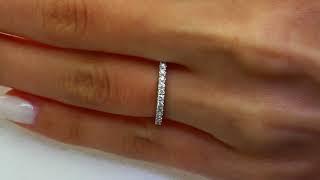 Round Cut Diamond Semi Eternity Anniversary Ring Wedding Band in White Gold MVSXB0006-W