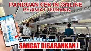 TUTORIAL CHECK IN ONLINE PESAWAT GARUDA INDONESIA PAKE HP GRATIS PILIH KURSI DI JENDELA