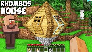 I build this RHOMBUS HOUSE in 5 minutes in Minecraft  Cursed Base Inside Village 