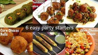 6 easy starters for new year party  Party appetizer  snack ideas  Easy and quick party recipes