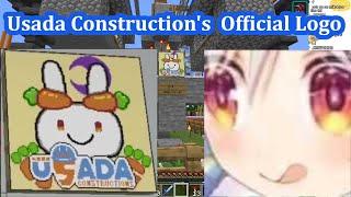 Pekora creates an official logo for Usada Construction 【HololiveEng Sub】【Minecraft】