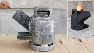 Creative ideas  How to make a wood stove from an old gas tank