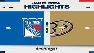 NHL Highlights  Rangers vs. Ducks - January 21 2024