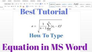 How To Type  Equation In Microsoft Word  Writing Equation In Word  Best Tutorial