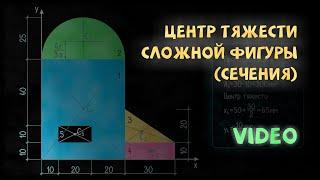 Определение координат центра тяжести сложной фигуры плоского сечения