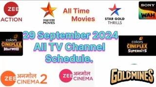 # DD Free Dish # 29 September 2024 Sunday # All TV Channel Schedule # New update #.