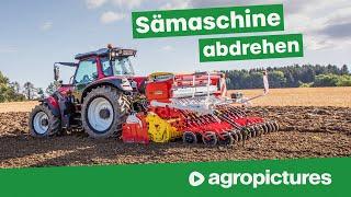 Sämaschine abdrehen und einstellen  Traktor Technik am Freitag  Lintrac 130 mit Pöttinger Vitasem