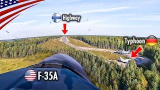 AMAZING F-35 Cockpit View Landing & Take-Off on Highway