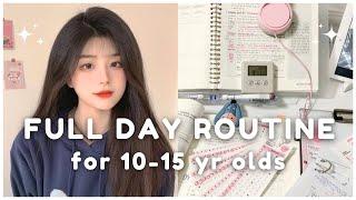 10 -15 year olds FULL DAY routine  step by step️