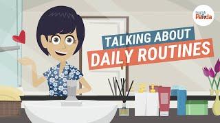 Talking about daily routines in English present simple
