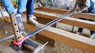 Forge Bending a 1” Steel Tow Bar    by a ‘Carpenter’