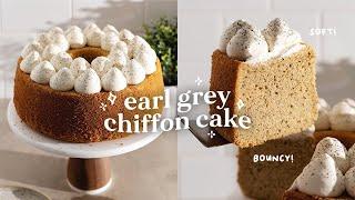 Earl Grey Chiffon Cake ️ soft and squishy *bake with me*