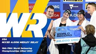 NEW WORLD RECORD   Mixed 4x50m Medley Relay  16th FINA World Swimming Championships 2022