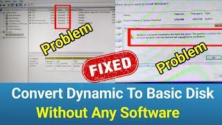 Convert Dynamic disk to Basic Disk without any software