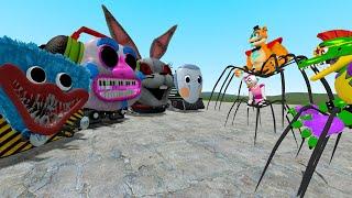 TRAIN ANIMATRONICS ARMY ATTACK GLAMROCK SPIDERS In Garrys Mod Five Nights at Freddys