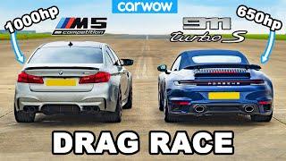 BMW M5 1000hp vs Porsche 911 Turbo S - DRAG RACE