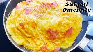 Salami Omelette for Breakfast - Thai Recipe