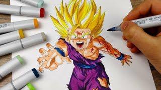 Drawing GOHAN Super Saiyan 2 Battle Damaged